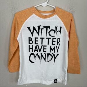 Littlest Prince White Orange " Witch Better Have My Candy" Long Sleeve T Shirt 2
